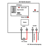 1-Kanal 10A AC Ausgang Funkschalter mit 5000m Reichweite für Außenbeleuchtung (Modell 0020146)