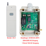 1-Kanal 10A AC Ausgang Funkschalter mit 5000m Reichweite für Außenbeleuchtung (Modell 0020146)