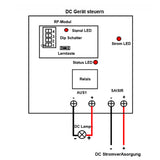 1-Kanal DC 6V/9V/12V/24V Fernsteuerschalter mit Reichweite 5000m 10A DC Ausgang (Modell 0020140)