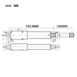 188N Miniatur Kleiner Elektrischer Linearantrieb & Linearaktuator – 100mm Hub (Modell 0041628)