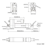 Wasserdicht IP67 Linearantrieb 400mm Hub Geräuscharmer Elektrischer Linearaktuator (Modell 0041940)