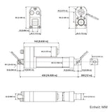 Wasserdicht IP67 Linearantrieb 300mm Hub Geräuscharmer Elektrischer Linearaktuator (Modell 0041938)