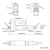 Wasserdicht IP67 Linearantrieb 500mm Hub Geräuscharmer Elektrischer Linearaktuator (Modell 0041942)