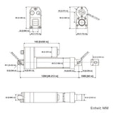 Wasserdicht IP67 Linearantrieb 1000mm Hub Geräuscharmer Elektrischer Linearaktuator (Modell 0041947)
