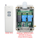 2-Kanal 5km 30A AC Ausgang Wasserpumpe Funkfernbedienung Schalter