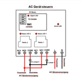 2-Kanal 30A 220V 230V Wasserpumpe Funkfernschalter 5000m Relaisausgang  (Modell 0020107)