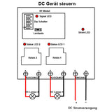 2-Kanal 30A DC Ausgang Funkempfänger und Sender mit 5000 Meter Reichweite (Modell 0020115)