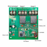 2-Kanal 5km Funkschalter Potentialfreier Kontakt - DC 6V/9V/12V/24V 10A Relaisausgang (Modell 0020687)