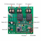 2-Kanal DC 10A Funkschaltsystem mit 5km großer Reichweite DC Ausgang (Modell 0020142)