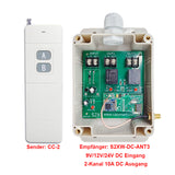 2-Kanal DC 10A Funkschaltsystem mit 5km großer Reichweite DC Ausgang