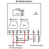 2 Kanäle Fernschalter 230V mit Hochleistung Potentialfreier Kontakt Relais (Modell 0020358)