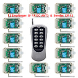 Funkschalter 12V 24V DC Eingang mit Eins 12 Kanäle Sender & 12 Empfänger