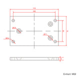 Wasserdichter Linearantrieb J - Flache Platten Halterung zur unteren Montage (Modell 0043079)