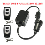 230V Funkschalter mit Fernbedienung - Schuko Stecker und Steckdose