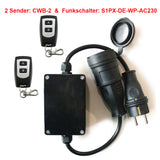 Funksteckdose Set mit Fernbedienung - Wasserdichter Schuko Stecker