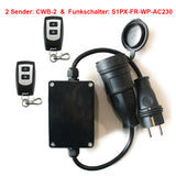 Funksteckdose mit Fernbedienung - IP44 wasserdicht FR Steckdose & Stecker