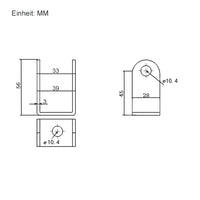 Halterung Befestigungsbügel B für Elektrischer Linearantrieb (Modell 0043002)