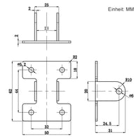 Halterung Befestigungsbügel C für Elektrischer Linearantrieb (Modell 0043006)