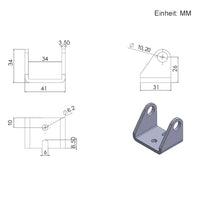 Halterung Befestigungsbügel D für Elektrischer Linearantrieb (Modell 0043007)