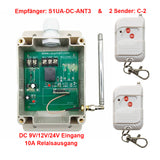 1-Kanal 10A 100m Funkfernschalter Set - Potentialfreier Ausgang DC Eingang