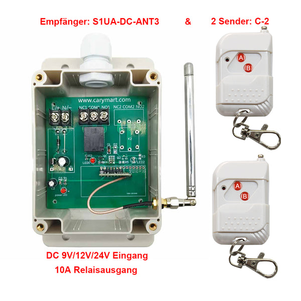 1-Kanal 10A Potentialfreier Ausgang DC Eingang Funkfernschalter Set