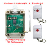 1-Kanal 10A 100m Funkfernschalter Set - Potentialfreier Ausgang DC Eingang