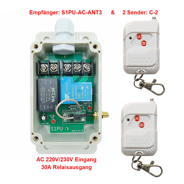 1 Kanal AC 220V/230V 30A Hochleistung Funkschalter mit Relaisausgang