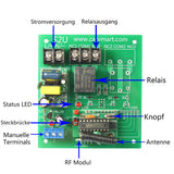 1 Kanal AC 220V 230V Funkfernsteuerung Set mit Speicherfunktion (Modell 0020233)