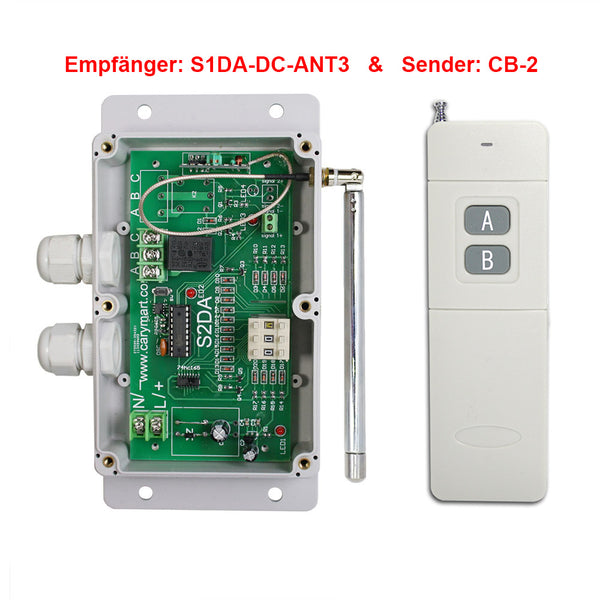 1 Kanal DC 10A 1km Funk Zeitschaltuhr mit Fernbedienung Verzögern 0s~99h