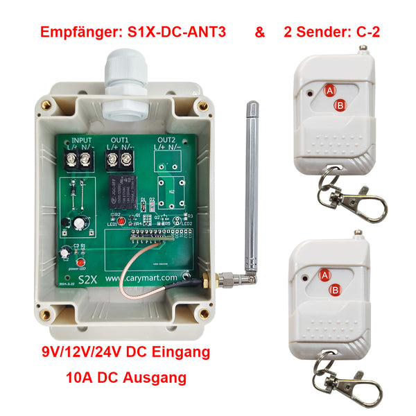 1 Kanal DC 6V/9V/12V/24V Funk Lichtschalter Set für Gleichstrom Lampe