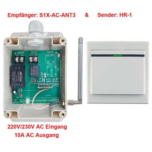 1-Kanal Funk Wandschalter Lichtschalter für AC 220V/230V Glühlampe