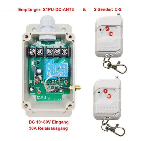 1 Kanal Funkempfänger & Sender 30A Hochleistung Potentialfreier Ausgang