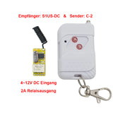 1 Kanal Mini Schalter mit Fernbedienung - 2A Relaisausgang DC Eingang