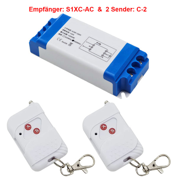 1 Kanal RC Fernsteuerung Set mit 85~250V AC Ausgang 100m Reichweite