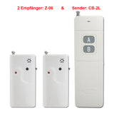 1km Funkschalter Set mit 2 Funk Piepser Vibration & Eins 2-Tasten Sender