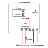 10A Potentialfreier Ausgang Funkfernschalter aktiviert durch DC Strom (Modell 0023012)