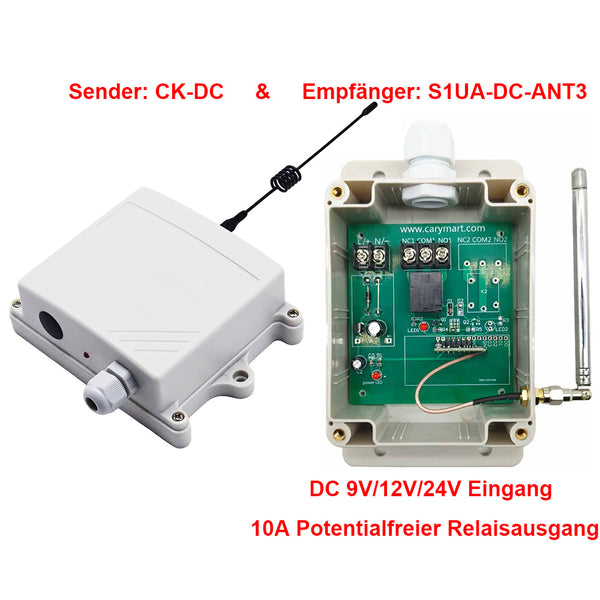 10A Potentialfreier Ausgang Funkfernschalter aktiviert durch DC Strom