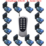 12-Kanal DC 6V/9V/12V/24V Fernbedienungsset - 12 Empfänger & 1 Sender