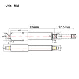 188N 17.5mm Kurzhub Linearantrieb Micro Elektrischer Linearaktuator (Modell 0041642)