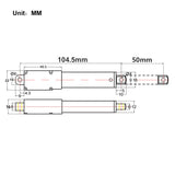 188N 50mm Kurzhub Linearantrieb Micro Elektrischer Linearaktuator (Modell 0041645)