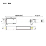 188N 75mm Kurzhub Linearantrieb Micro Elektrischer Linearaktuator (Modell 0041648)