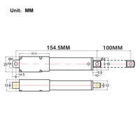188N Miniatur Kleiner Elektrischer Linearantrieb & Linearaktuator – 100mm Hub (Modell 0041628)