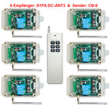 Funkschalter Set 10~80V DC Eingang - Eins 6 Tasten Sender & 6 Empfänger