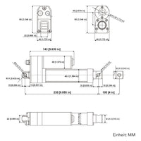 Wasserdicht IP67 Linearantrieb 100mm Hub Geräuscharmer Elektrischer Linearaktuator (Modell 0041934)