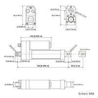 Wasserdicht IP67 Linearantrieb 30mm Hub Geräuscharmer Elektrischer Linearaktuator (Modell 0041932)