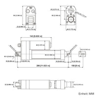 Wasserdicht IP67 Linearantrieb 150mm Hub Geräuscharmer Elektrischer Linearaktuator (Modell 0041935)