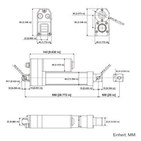 Wasserdicht IP67 Linearantrieb 500mm Hub Geräuscharmer Elektrischer Linearaktuator (Modell 0041942)