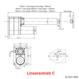 Elektrischer Linearantrieb C / F - Fester Kopfemontage Rundscheibenhalterung (Modell 0043075)