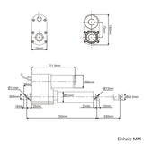 8000N Hochleistungs Linearantrieb 500mm Hub für Industrieautomation (Modell 0041545)
