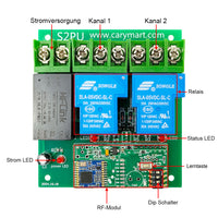 2-Kanal 30A 220V 230V Wasserpumpe Funkfernschalter 5000m Relaisausgang  (Modell 0020107)